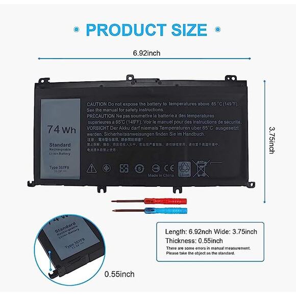 74WH 357F9 Laptop Battery for Dell Inspiron 15 7000 Gaming 15 7559 i7559 7557 - Picture 6 of 6